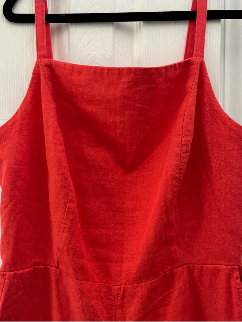 Old Navy orange coral Sleeveless Wide-Leg Linen-Blend Jumpsuit - Picture 2 of 6